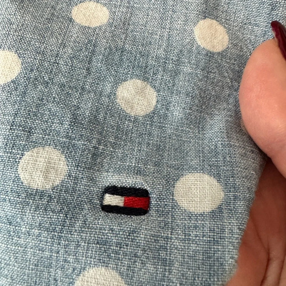 Tommy Hilfiger Denim Polka Dot Shirt Size Medium - Picture 4 of 6